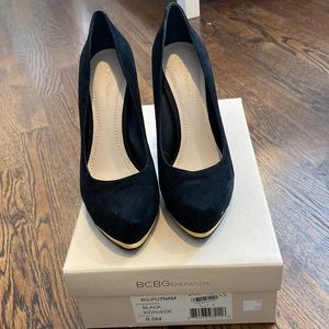 BCBGeneration Black suede stilettos